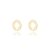Brinco Oval Vazado Metade Cravejado Folheado a Ouro 18K - Imagem 1