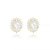 Brinco Oval Zirc Meio Borda Cravejado Folheado a Ouro 18K - Imagem 1