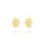 Brinco Pequeno Cruz Oval Borda Cravejada Folheado a Ouro 18K - Imagem 1