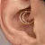 Brinco Piercing Argola Dupla Lisa Folheado a Ouro 18K - Imagem 1
