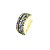 Brinco Piercing Pressao Zircônias Cores Folheado a Ouro 18K - Imagem 1