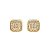 Brinco Quadrado Cravejado Duplo Folheado a Ouro 18K - Imagem 1