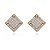 Brinco Quadrado Duplo Folheado a Ouro 18K - Imagem 1