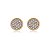 Brinco Redondo Cravejado Pequeno Branco Folheado a Ouro 18K - Imagem 1