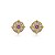 Brinco Redondo Flor Cravejado Folheado a Ouro 18K - Imagem 1