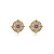 Brinco Redondo Flor Cravejado Folheado a Ouro 18K - Imagem 1