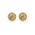 Brinco Redondo Flor Com Meio Cravejado Folheado a Ouro 18K - Imagem 1