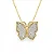 Colar Borboleta Pavê Cristal Folheado a Ouro 18K - Imagem 1