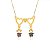 Colar Canga Completa Com 2 Pingentes Cravejados Folheado a Ouro 18K - Imagem 1