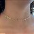 Colar Choker Corações Placa Vazado Folheado a Ouro 18K - Imagem 1