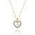 Colar Coração Fé Cristal Folheado a Ouro 18K - Imagem 1