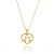 Colar Coração Vazado Gatinho Folheado a Ouro 18K - Imagem 1