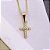Colar Cruz Cravejada Pequena Folheado a Ouro 18K - Imagem 1