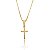 Colar Cruz Lisa Folheado a Ouro 18K - Imagem 1