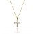 Colar Cruz Navetes Pequeno Folheado a Ouro 18K - Imagem 1