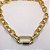 Colar Elo Médio Pingente Fecho Rosca Folheado a Ouro 18K - Imagem 1