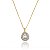Colar Gota Cravejado Borda Cristal Folheado a Ouro 18K - Imagem 1
