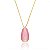Colar Gota Grande Rosa Leitoso 70Cm Folheado a Ouro 18K - Imagem 1