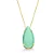 Colar Gota Grande Verde Leitoso 70Cm Folheado a Ouro 18K - Imagem 1