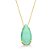 Colar Gota Grande Verde Leitoso 70Cm Folheado a Ouro 18K - Imagem 1