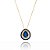 Colar Gota Navetes E Borda Cravejado Azul Folheado a Ouro 18K - Imagem 1