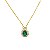 Colar Gota Pequeno Verde Fusion Borda Cravejado Folheado a Ouro 18K - Imagem 1