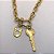 Colar Longo 3 Pingentes Folheado a Ouro 18K - Imagem 1
