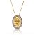Colar Oval Borda Cravejado Es Folheado a Ouro 18K - Imagem 1