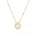 Colar Oval Zirc Meio Borda Cravejado Folheado a Ouro 18K - Imagem 1