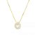 Colar Oval Zirc Meio Borda Cravejado Folheado a Ouro 18K - Imagem 1