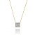 Colar Quadrado Cravejado Chuveiro Cristal Folheado a Ouro 18K - Imagem 1
