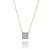 Colar Quadrado Cravejado Chuveiro Cristal Folheado a Ouro 18K - Imagem 1