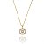 Colar Quadrado Duplo Cravejado Folheado a Ouro 18K - Imagem 1