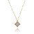 Colar Quadrado Duplo Cravejado 3D Folheado a Ouro 18K - Imagem 2