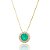 Colar Redondo Verde Com Borda Cravejado Folheado a Ouro 18K - Imagem 1