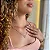 Colar Tiffany Pingente Redondo Navetes E Morganita Folheado a Ouro 18K - Imagem 3