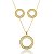 Conjunto Circulo Baguetes Folheado a Ouro 18K - Imagem 1