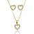 Conjunto Colar E Brinco Coração Vazado Folheado a Ouro 18K - Imagem 1