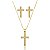 Conjunto Cruz Cravejado Folheado a Ouro 18K - Imagem 1