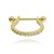 Piercing 2 Em 1 Meia Argola 1 Fio Cravejado Zircônias M Folheado a Ouro 18K - Imagem 1