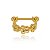Piercing 2 Em 1 Meia Argola 3 Flores Folheado a Ouro 18K - Imagem 1