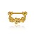 Piercing 2 Em 1 Meia Argola 3 Flores Folheado a Ouro 18K - Imagem 1