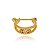 Piercing 2 Em 1 Meia Argola Dois Fios Bolinhas E 3 Zirconias Folheado a Ouro 18K - Imagem 1
