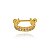 Piercing 2 Em 1 Meia Argola Dois Fios Cravejados Folheado a Ouro 18K - Imagem 1