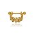 Piercing 2 Em 1 Meia Argola Folhagem Cravejado Conch Folheado a Ouro 18K - Imagem 1