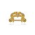 Piercing 2 Em 1 Meia Argola Love E Coração Cravejado Folheado a Ouro 18K - Imagem 1