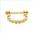 Piercing 2 Em 1 Meia Argola Zircônias Bolinhas Folheado a Ouro 18K - Imagem 1