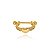 Piercing 2 Em 1 Meia Argola Zircônias Bolinhas E Coração Liso Folheado a Ouro 18K - Imagem 1