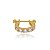 Piercing 2 Em 1 Meia Argola Zircônias Grandes Folheado a Ouro 18K - Imagem 1
