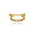 Piercing 2 Em 1 Meia Argola Zircônias Redondas Folheado a Ouro 18K - Imagem 1